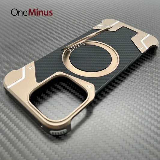 MagSafe Metal Magnetic Phone Case for iPhone 16 15 14 13 Pro Max Aluminum Alloy Carbon Fiber - Sky-cover