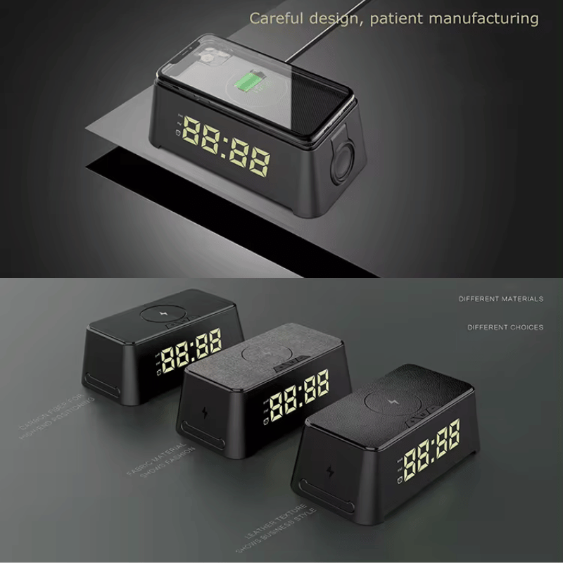 Fast Wireless Charger With LED Digital Display Alarm Clock for all phone - sky-cover