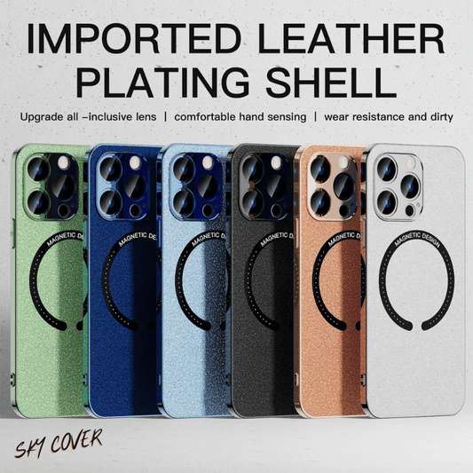 Premium leather case for Magsafe holsters with magnetic electroplating for iphone - skycover