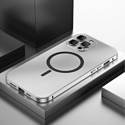 Luxury Magnetic Alloy Metal Magsafe Cover With Lens Film Protection - sky cover