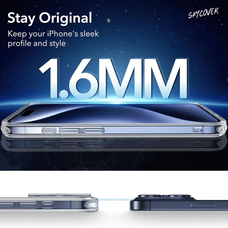 MagSafe Compatible Anti-Yellowing Magnetic Phone Case for All iPhone, Classic Series, Clear - skycover