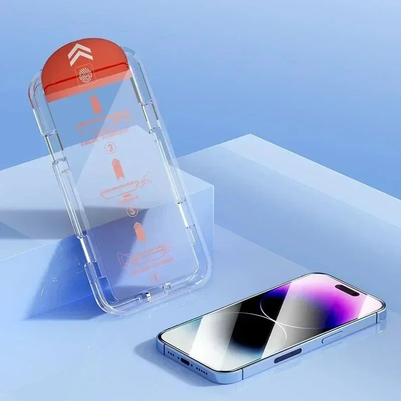 Oleophobic Coating Dust Free Easy Installation Screen Protector For iPhone 14 11 13 12 15 Pro Max Mini XS X XR 17 16 Plus Glass - Sky-cover