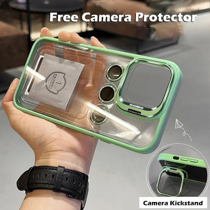 Luxury Metal Camera Protection Ring Lens Holder Case for iPhone - Green / For iPhone 14 - sky-cover