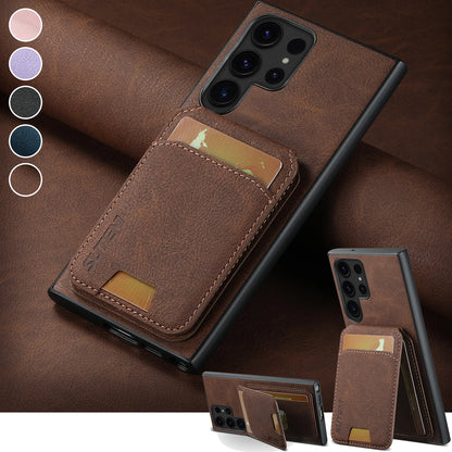 SUTENI Leather Wallet Card Holder Phone Cases For Samsung Galaxy S24 S23 Ultra S22 Plus Note20 - Sky-cover