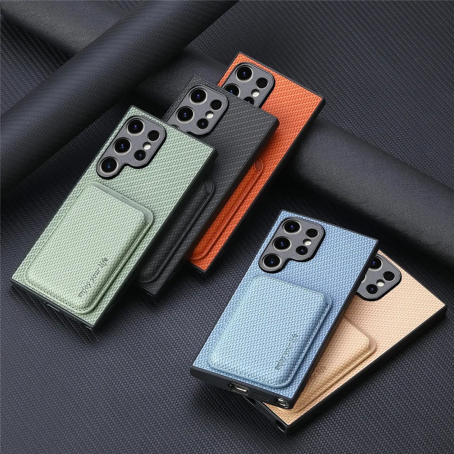 Luxury Leather Magnetic Phone Case with Card Holder for Samsung Galaxy