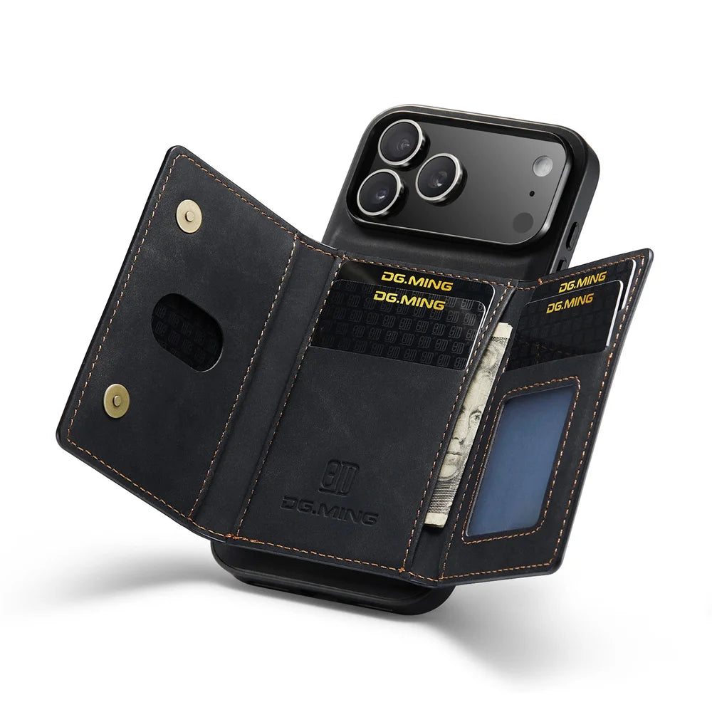 Luxury Magnetic Leather Phone Case with Card Holder for All iPhone 17 - Sky-cover