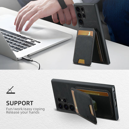 SUTENI Leather Wallet Card Holder Phone Cases For Samsung Galaxy S24 S23 Ultra S22 Plus Note20 - Sky-cover