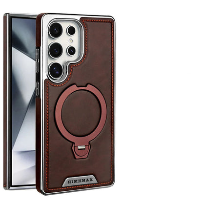 360 Degree Rotating Leather Case with Wireless Charging for Samsung Galaxy S24 S23 S25 Ultra S25 Edge - Sky-cover