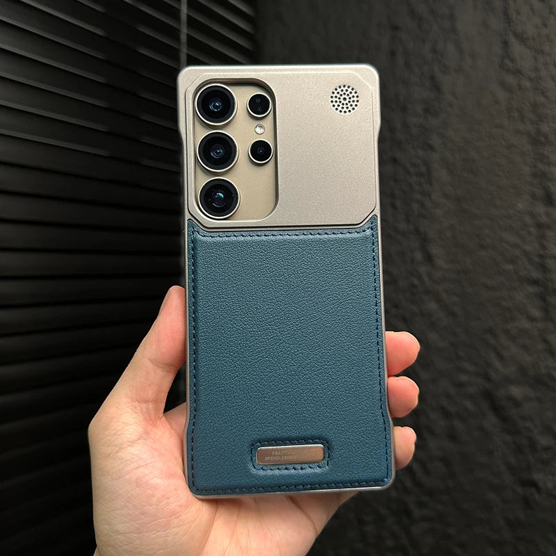 Luxury Leather Frameless Magnetic Case for Samsung Galaxy S25/S24/S23 - Sky-cover