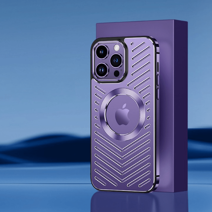 Luxury Metal Phone Case with Heat Dissipation and Ultimate Protection for iPhone - Purple / For iPhone 14 Promax - sky-cover