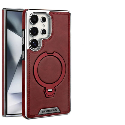 360 Degree Rotating Leather Case with Wireless Charging for Samsung Galaxy S24 S23 S25 Ultra S25 Edge - Sky-cover