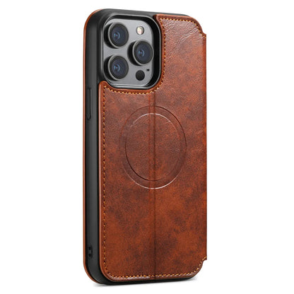 Leather Magnetic Kickstand Case with Card Storage – Dual-Layer Full Coverage for iPhone - Sky-cover