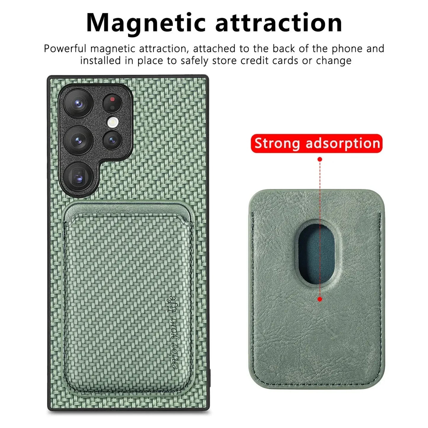 Luxury Leather Magnetic Phone Case with Card Holder for Samsung Galaxy