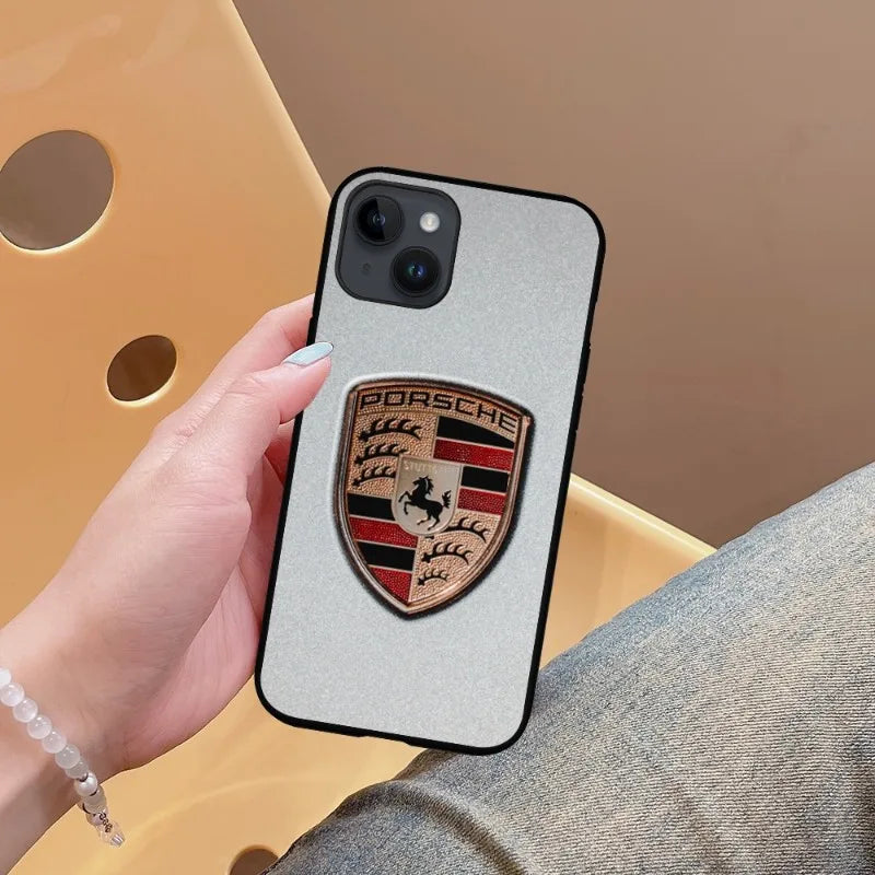 A-porsches logos sports cars Phone Case for iPhone Compatible with wireless charging Magsafe- Soft Black Phone Cover - A-porsche White / for iphone 15 pro max - sky-cover