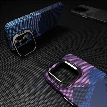 Luxury Slim Carbon Fiber Magnetic Case for iPhone 16 15 14 13 Pro Max