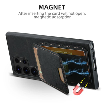 SUTENI Leather Wallet Card Holder Phone Cases For Samsung Galaxy S24 S23 Ultra S22 Plus Note20 - Sky-cover