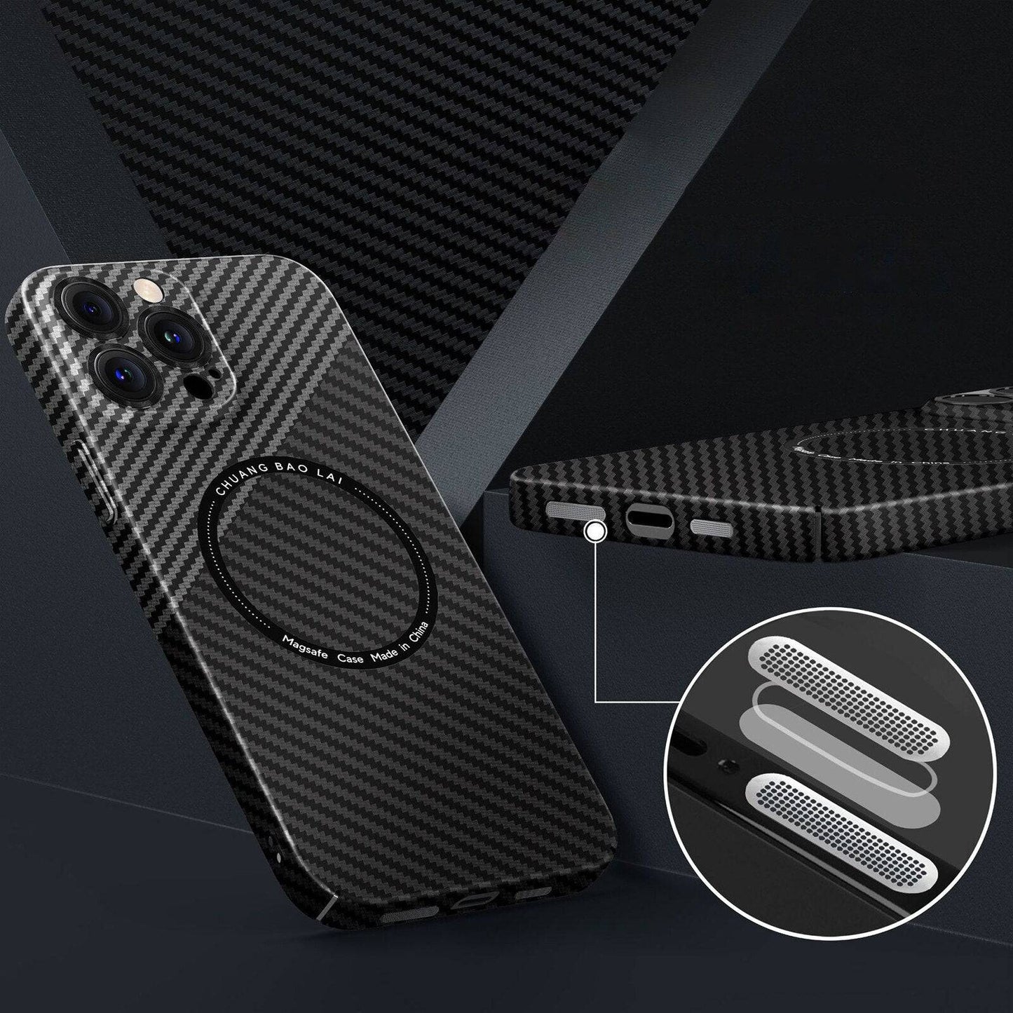 MagSafe® Compatible carbon Fibre Phone Case - Limitless 5.0 - back silver / For iPhone 14ProMax - sky-cover