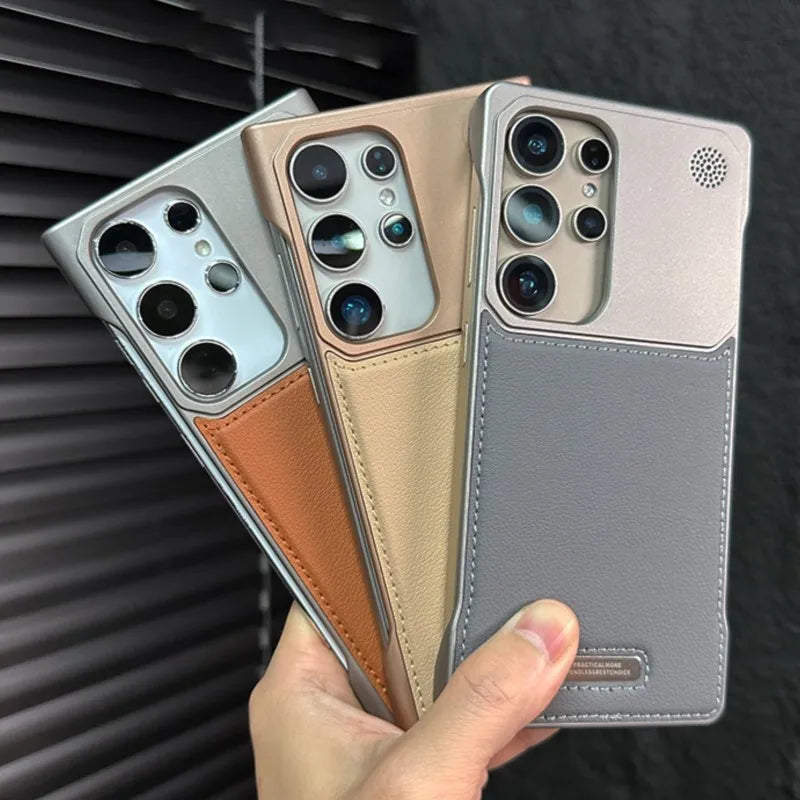 Luxury Leather Frameless Magnetic Case for Samsung Galaxy S25/S24/S23 - Sky-cover