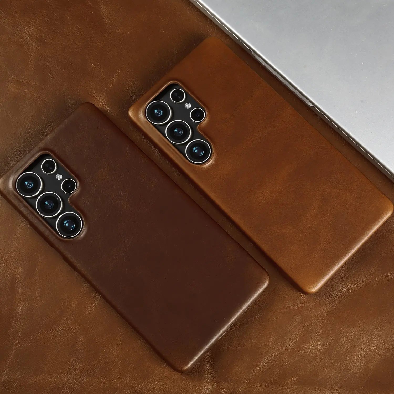 Genuine Leather Magnetic Case for Samsung Galaxy S25 / S24 Series – MagSafe Compatible, Full Coverage - Sky-cover