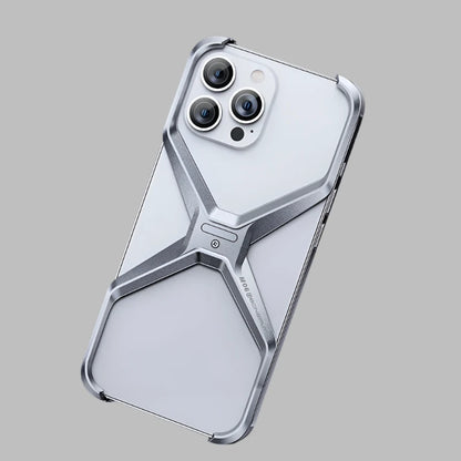 Luxury Aluminum Frameless Phone Case for iPhone 16 15 13 14 series Metal - Titanium Original / For iPhone 16 Pro Max - Sky-cover