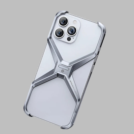 Luxury Aluminum Frameless Phone Case for iPhone 16 15 13 14 series Metal - SKYCOVER