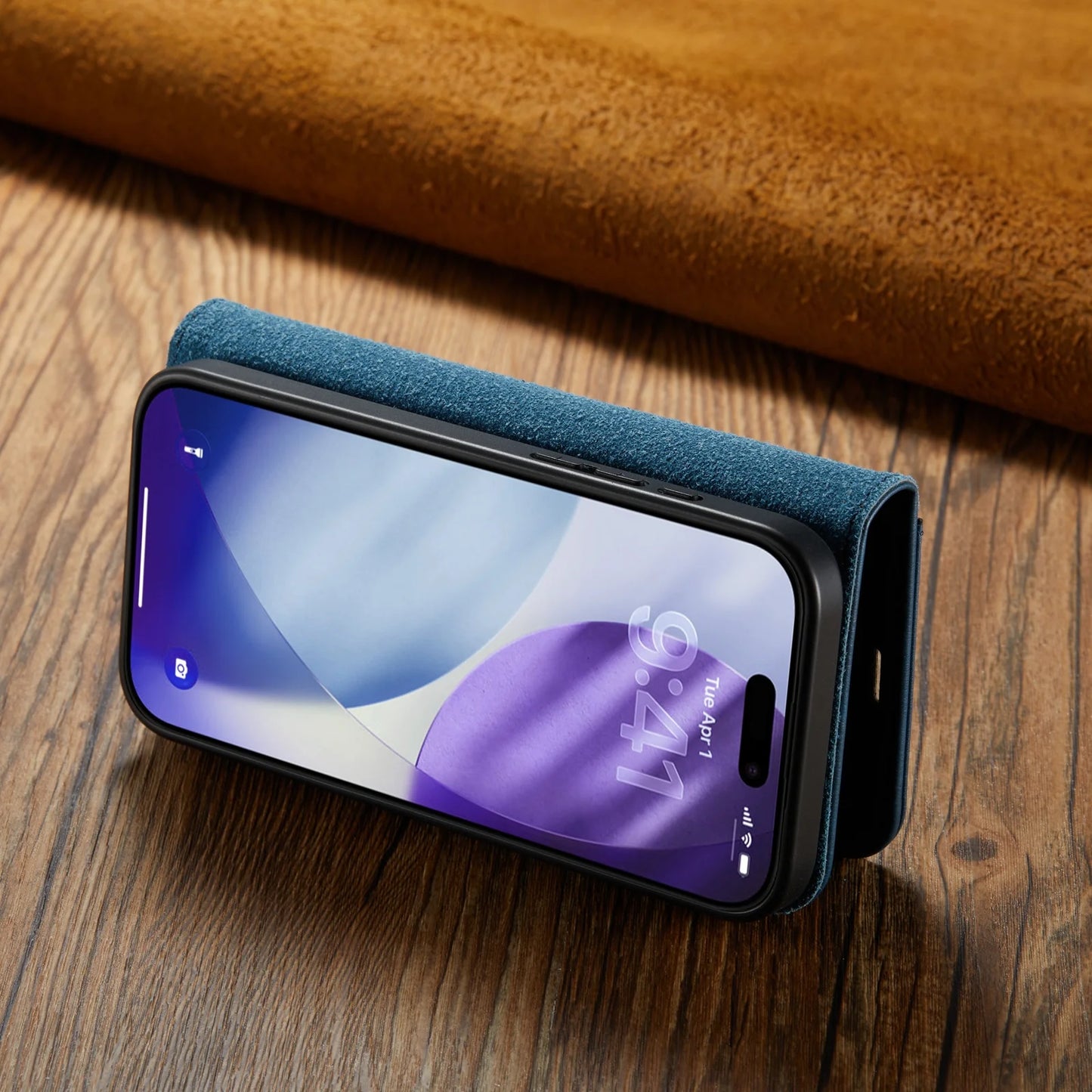 Magnetic Leather Wallet Phone Case with Card Holder – 2-in-1 Foldable Cover for iPhone 17 Series - Sky-cover