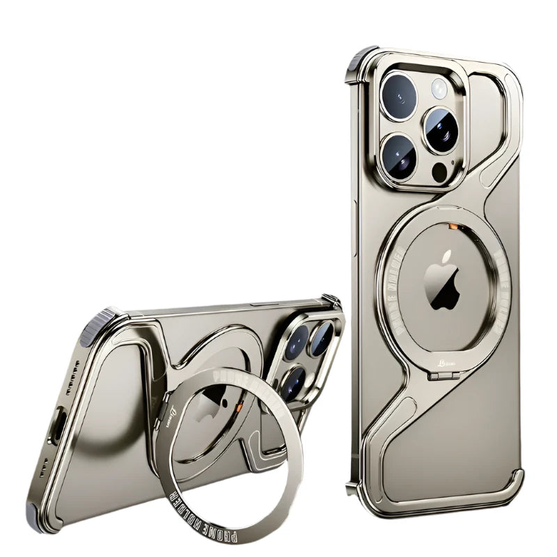 Luxury Metal Z Shape Magnetic Stand Phone Case For iPhone 13 14 15 Pro Max Luxury Metal Z Shape Magnetic Stand Phone Case For iPhone 13 14 15 Pro Max