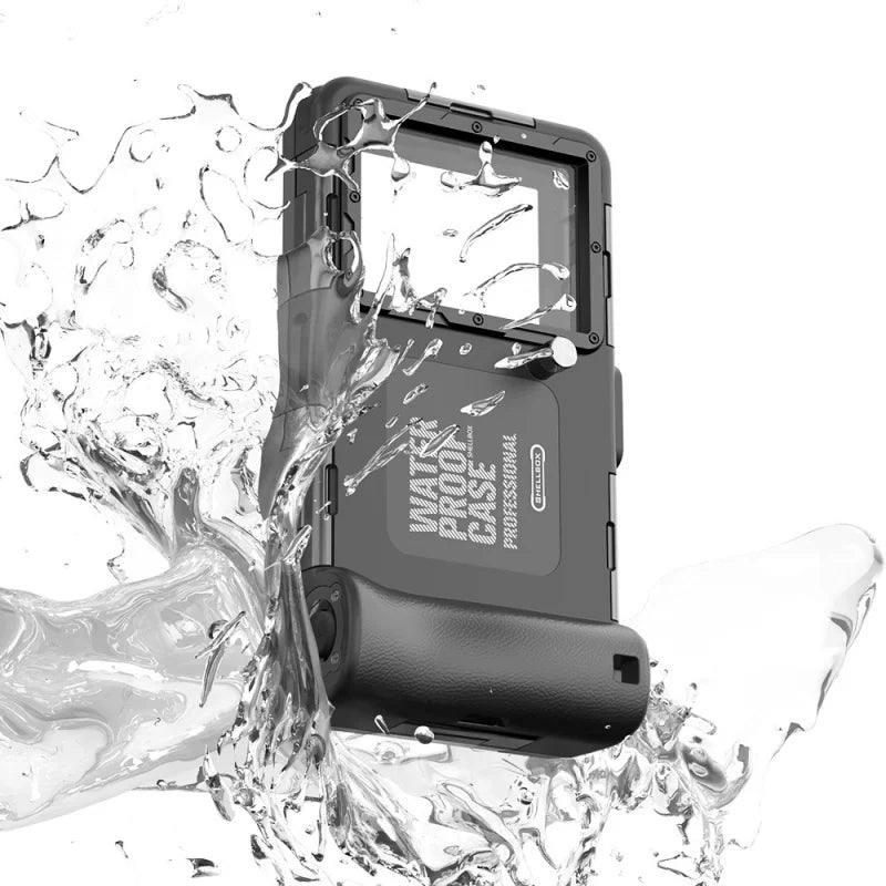 Professional Diving Phone Case for iPhone 15 14 13 12 Pro Max Underwater Waterproof Case for Samsung S22 S23 - Black - Sky-cover