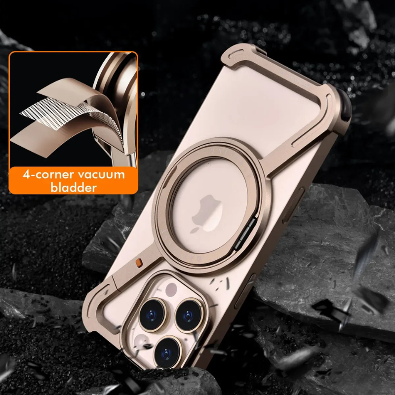 Luxury iPhone Case with Aluminum Alloy Frame and 360 Degree Rotating Metal Stand - Sky-cover