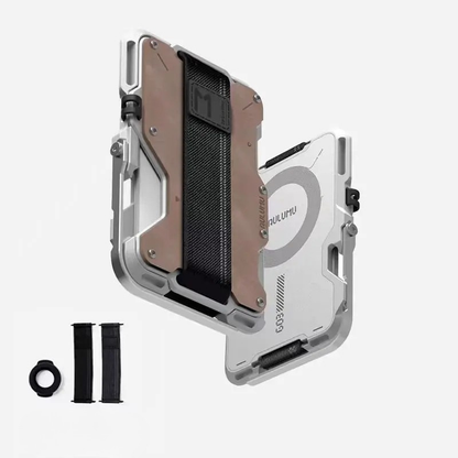 Magnetic Genuine Leather Wallet Card - Sky-cover