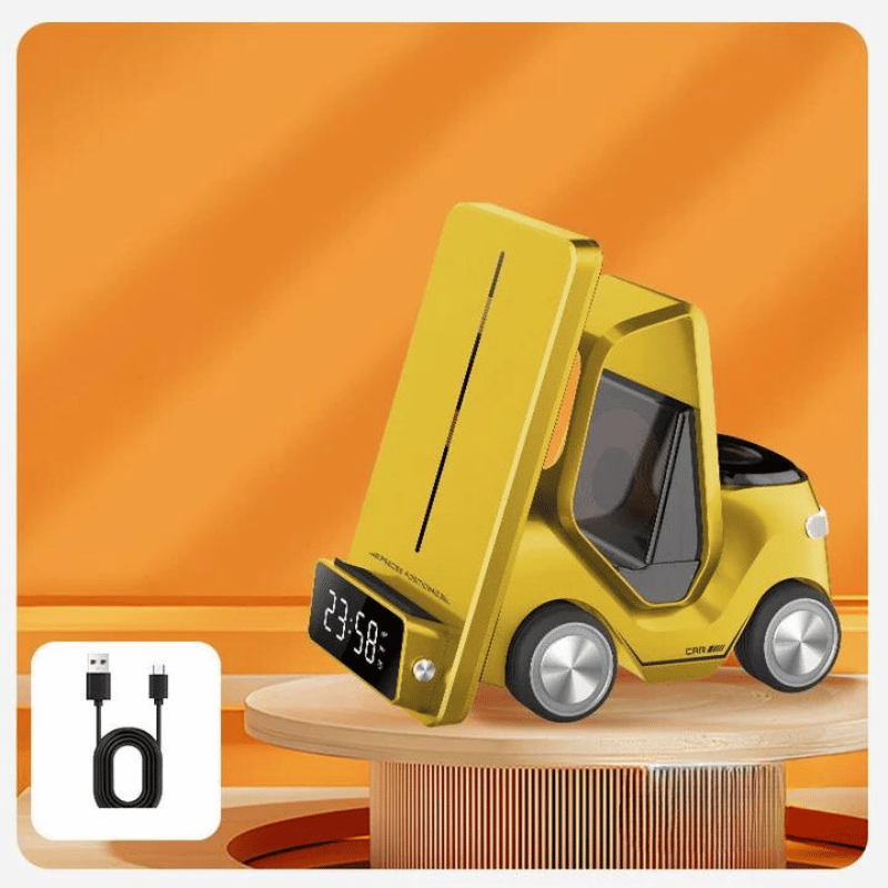 Forklift 5 in 1 Wireless Charger Stand with Night Light for Smart Watch and Car Design - sky-cover