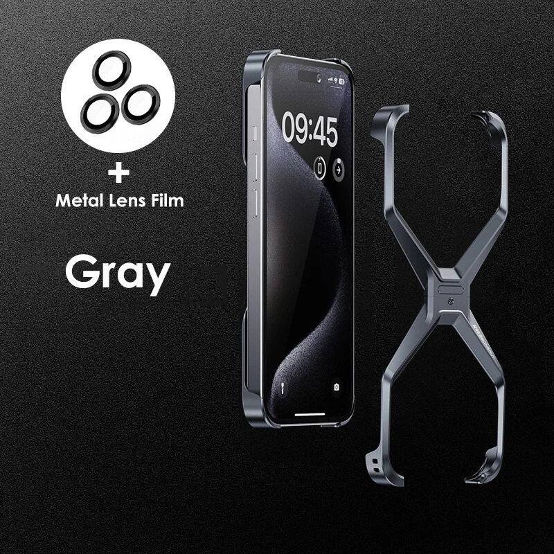 Luxury Aluminum Frameless iPhone Case, designed for iPhone 16, 15, 14, 13 Pro Max - Skycover