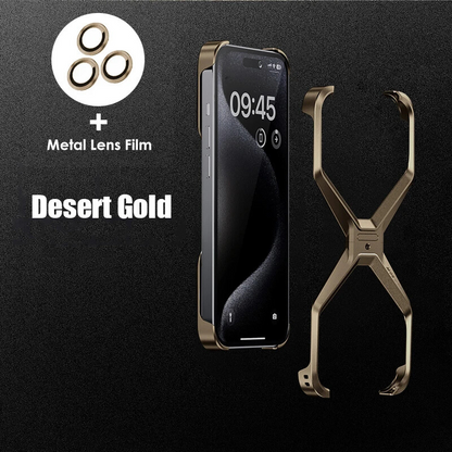 Luxury Aluminum Frameless Phone Case for iPhone 16 15 13 14 series Metal - Sky-cover