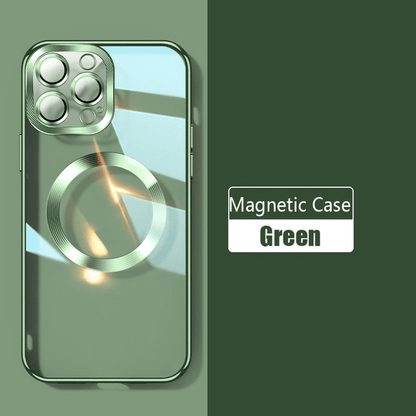 New Version 2.0 Transparent Electroplated iPhone Case With Camera Glass Lens Protector - Green / for iPhone 13 Pro Max - sky-cover