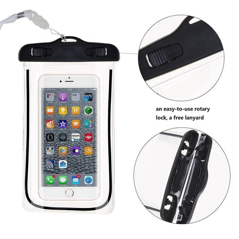 Waterproof Swimming Bag for Cell Phone - Beach, Camping, Skiing - 3.5-6 Inch - sky-cover