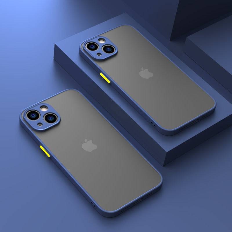 Shockproof Armor Matte Case For iPhone 13 Silicone Bumper Clear Hard - For iPhone 6 6S / Navy Blue - sky-cover