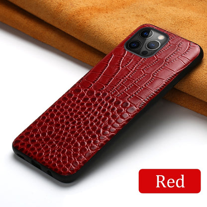 Genuine Leather Phone Case for All iPhone - red / For iPhone 11 - sky-cover