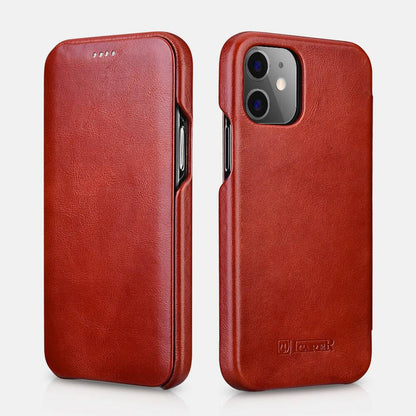 Luxury Genuine Leather Original Phone Case for iPhone - Closed cover - Red / for iPhone 12 - sky-cover