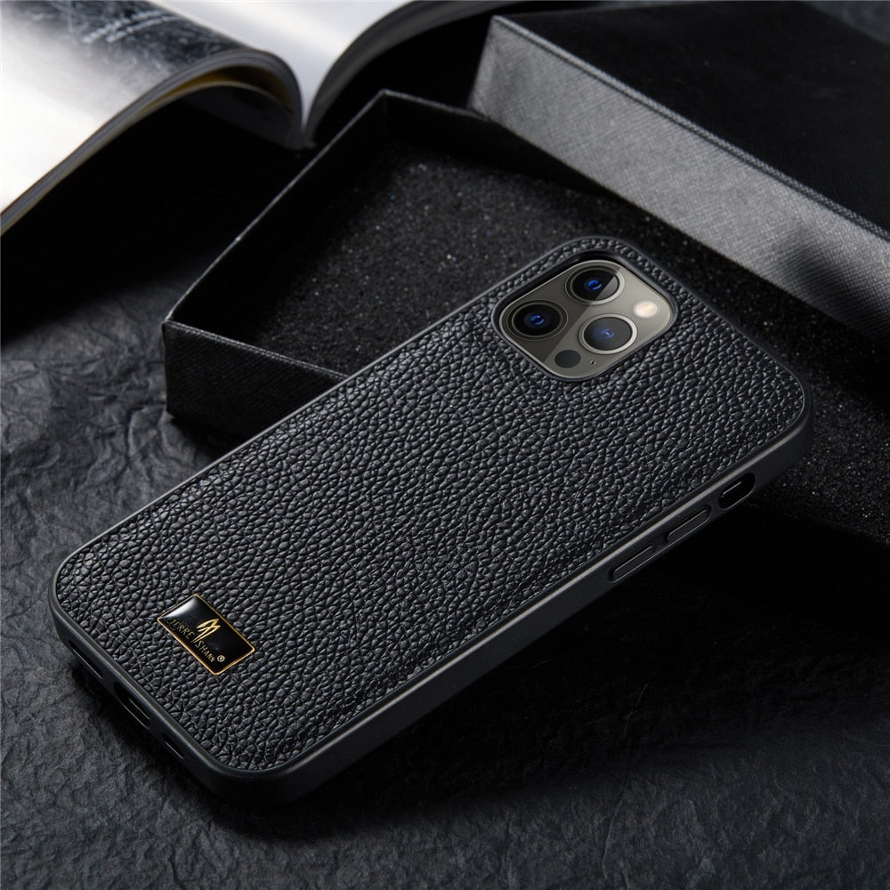 Ultra Thin Men's Pu Leather Soft Case For All iPhone Phone Cover - sky-cover