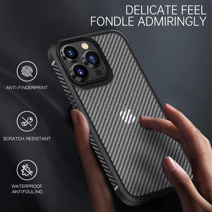 Anti-fall Simplicity Carbon Brazing Texture TPU Silicone Fitted - sky-cover