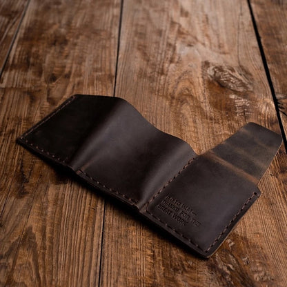 Vintage Men's Wallet Handmade Genuine Leather The Secret Life of Walter Mitty Same Style Short Wallet Money Clip for Men Father's Gift - sky-cover