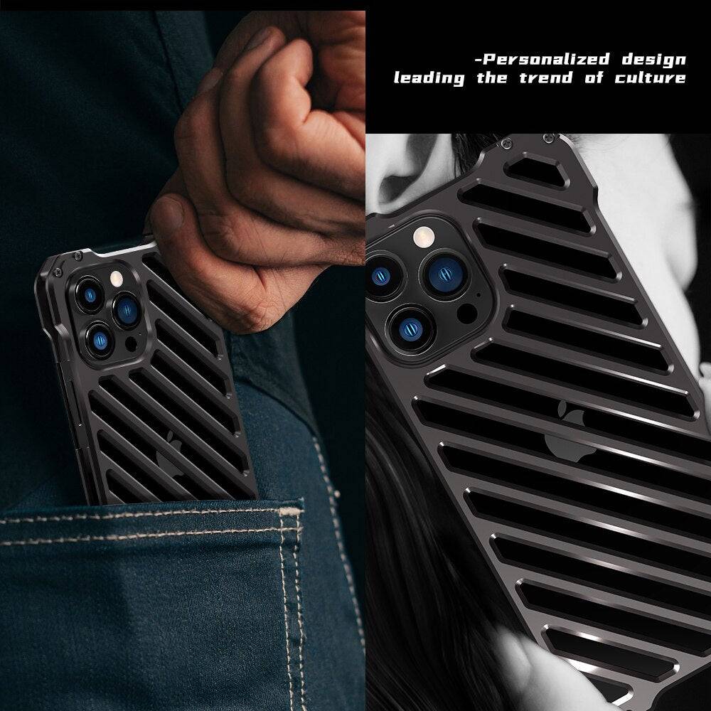 Luxury All Metal Bumper For iphone 14-13 pro Heat Dissipation Cover - sky-cover