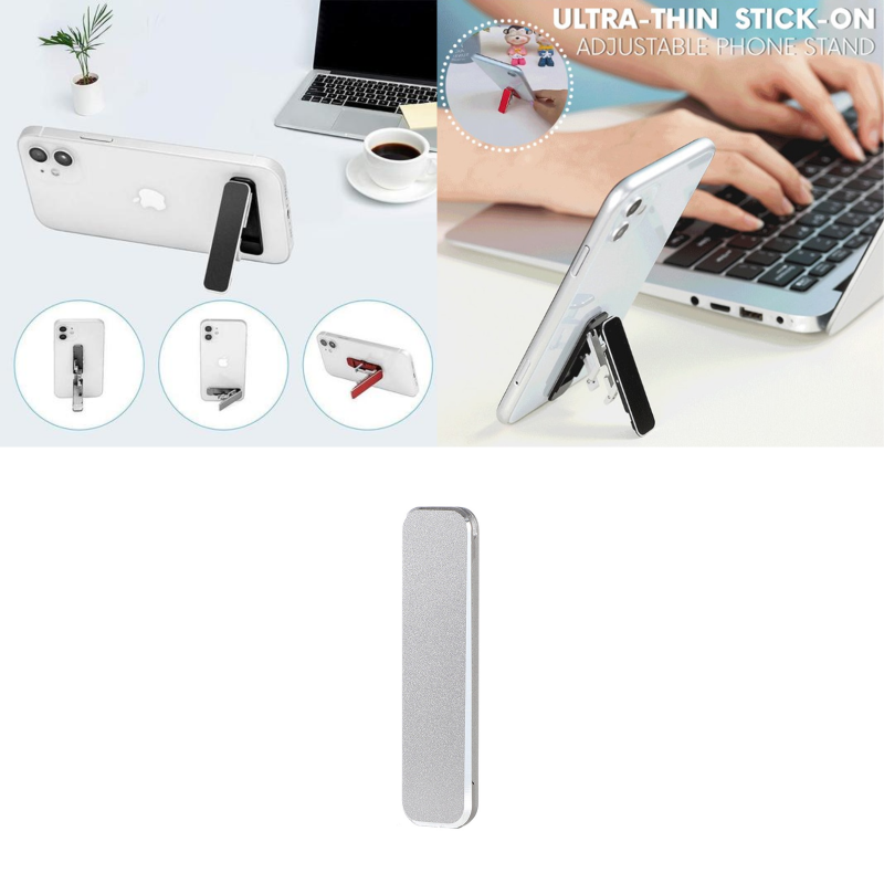Ultra-thin stick, adjustable and foldable lightweight phone holder - Silver - sky-cover