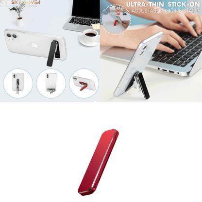 Ultra-thin stick, adjustable and foldable lightweight phone holder - Red - sky-cover