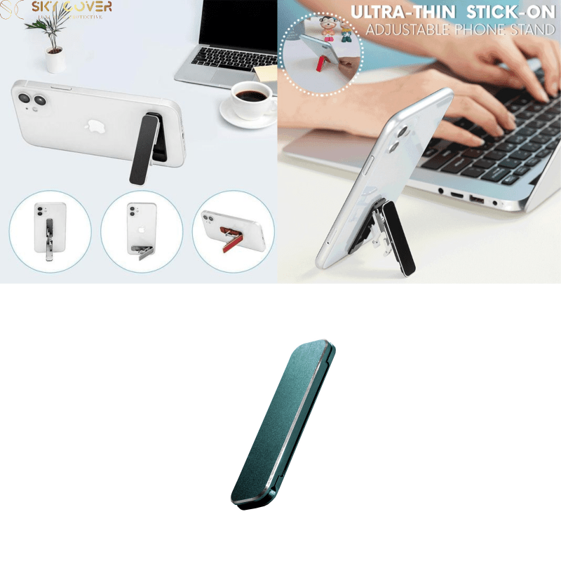 Ultra-thin stick, adjustable and foldable lightweight phone holder - Dark green - sky-cover