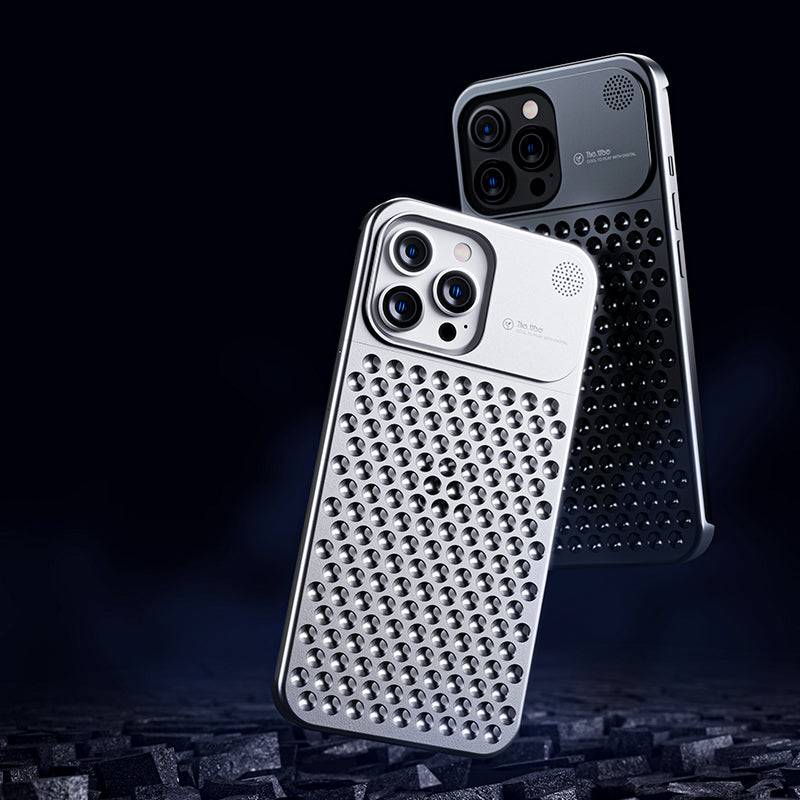 Aluminum Alloy Heat-Dissipation Anti-Fall Case for iPhone 14 Pro Max and 13 Pro Max - sky-cover