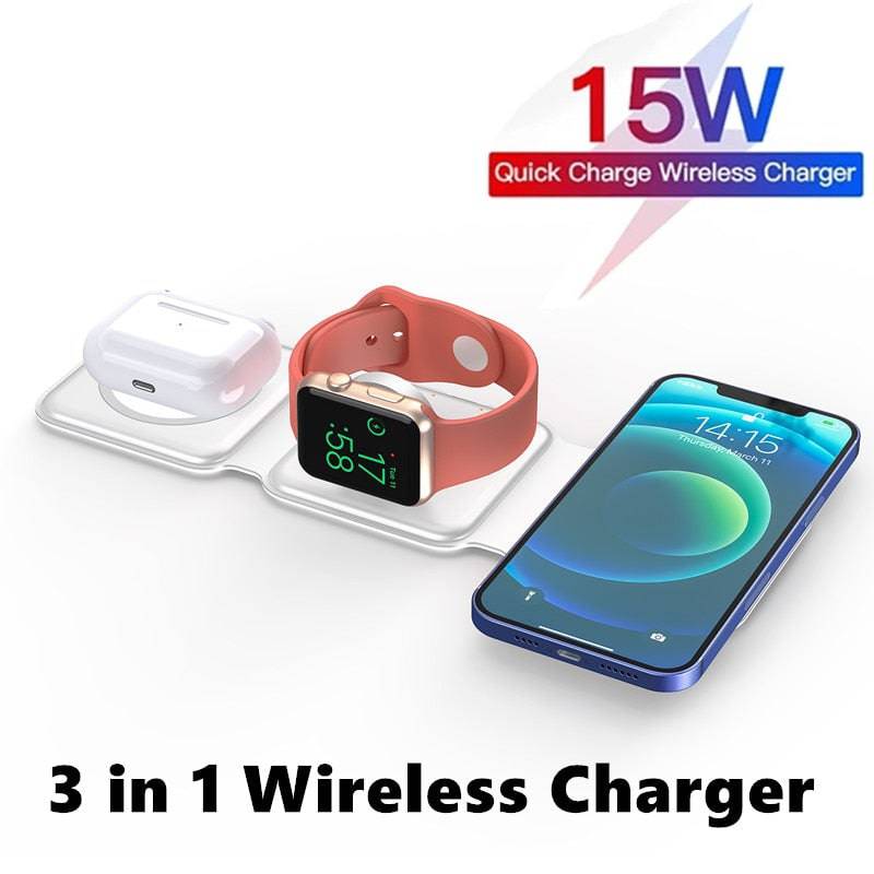 The Ultimate 3-In-1 Wireless Charger Foldable - Magnetic Fast Charging - sky-cover