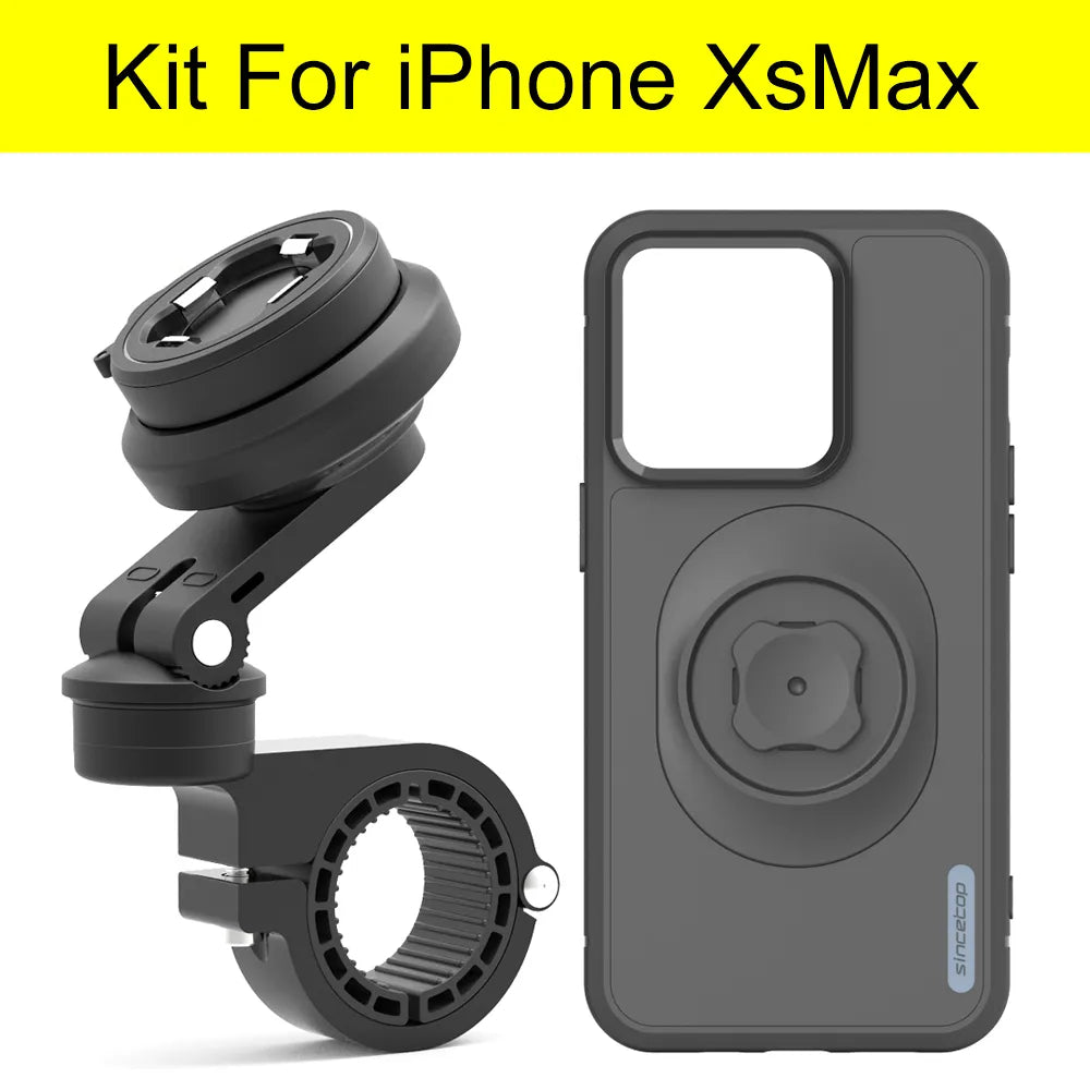 Shockproof Shock Absorption Phone Holder for Motorcycle, Road Mountain Bike Riding for iPhone Accessories - L061-KIT-XS MAX / Black - sky-cover
