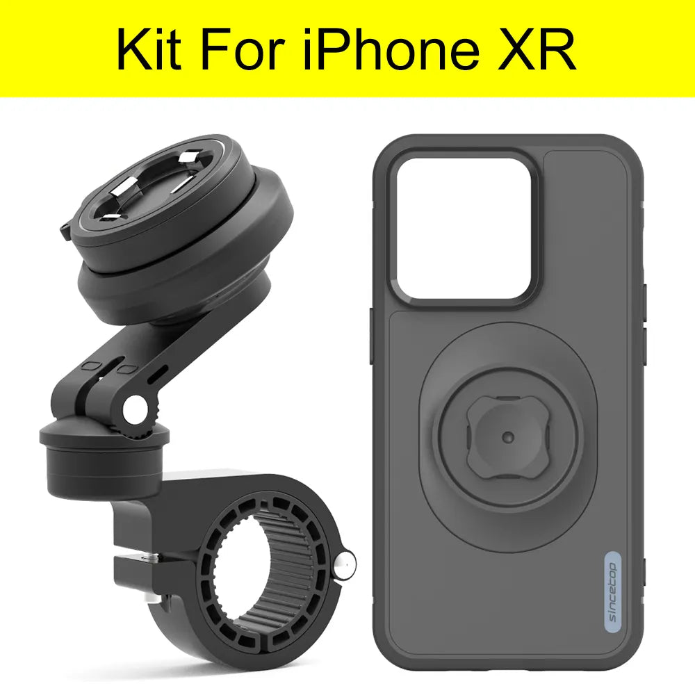 Shockproof Shock Absorption Phone Holder for Motorcycle, Road Mountain Bike Riding for iPhone Accessories - L061-KIT-XR / Black - sky-cover