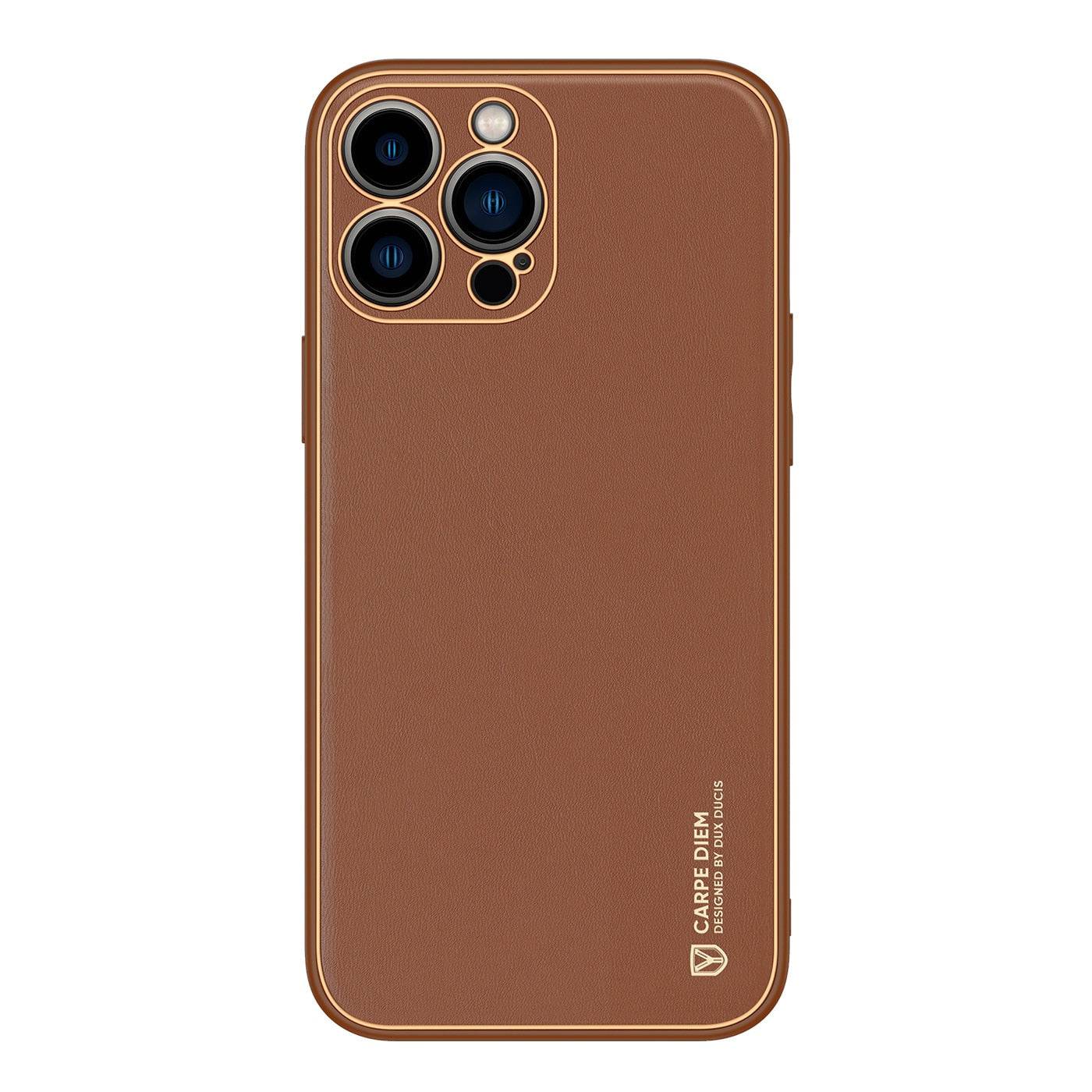 Products Luxury Leather Back Protecting Sleeve Cover For All iphone - For iPhone 13 / Brown - sky-cover